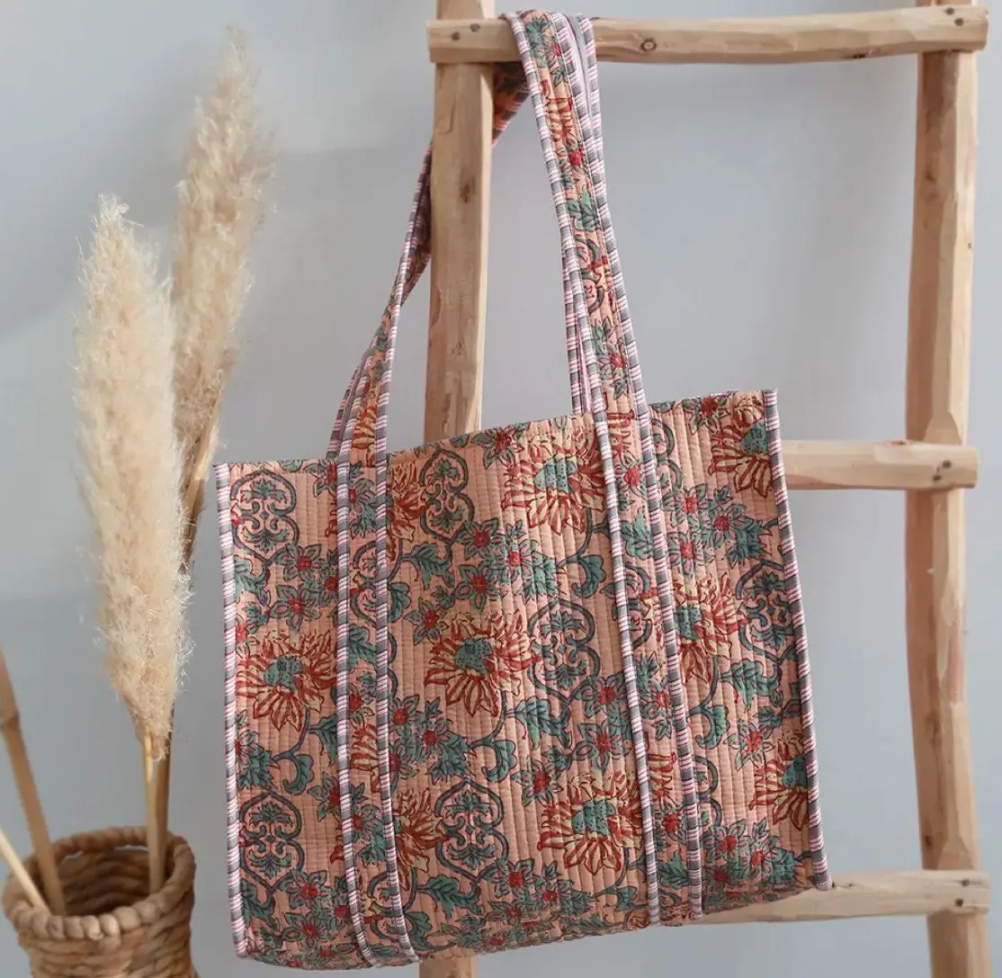 ohrangerie Limited Edition | Accessoires<Baumwolltasche, altrosa-türkis