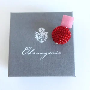 ohrangerie Limited Edition | Rosa Stücke<Beerenkugeln, kirschrot mit rosa Jadesteckern
