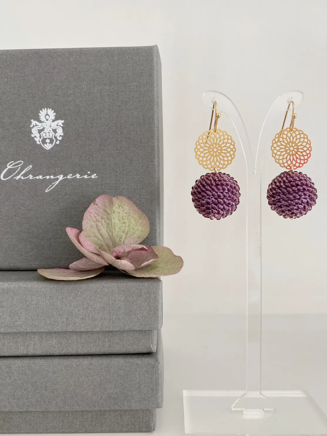 ohrangerie Lila Stücke | Beeren<Beerenkugeln mit Blume, lila