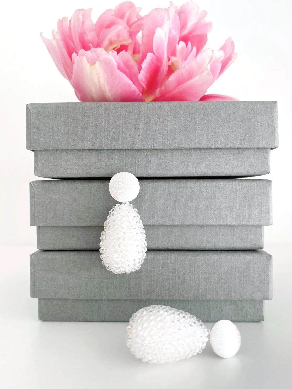 ohrangerie Weiße Stücke | Hochzeitsohrringe<Beerentropfen, weiß