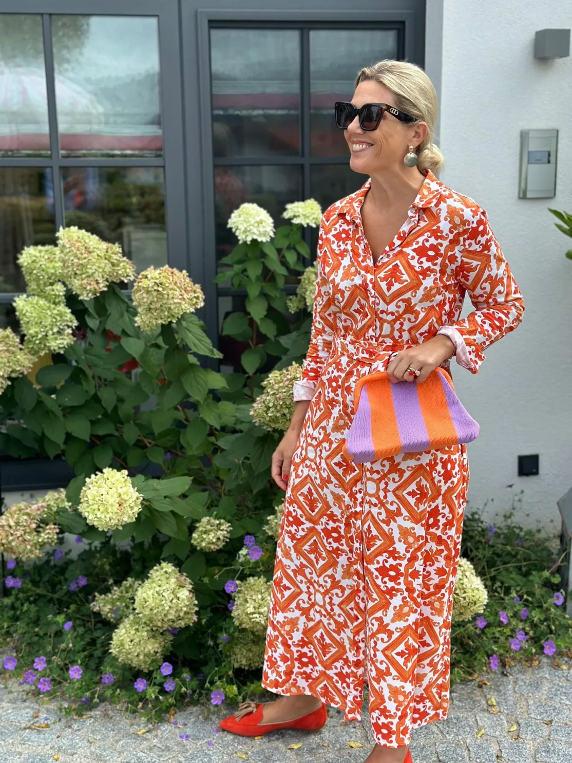 ohrangerie Limited Edition | Lila Stücke<Clutch aus Stoff, pastellorange/lila