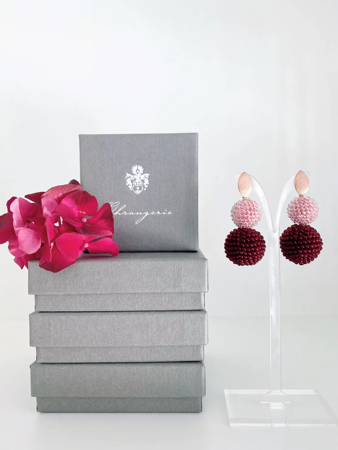ohrangerie Rosa Stücke | Beeren<Edles Beeren - Duo, bordeaux-rosa