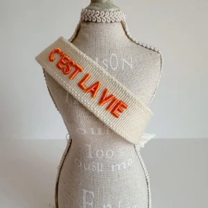 ohrangerie Limited Edition | Orange Stücke<Gewebtes Armband "C'est la vie", creme/orange