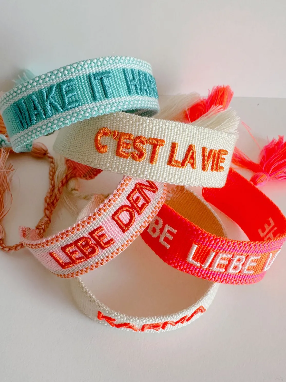 ohrangerie Limited Edition | Orange Stücke<Gewebtes Armband "C'est la vie", creme/orange