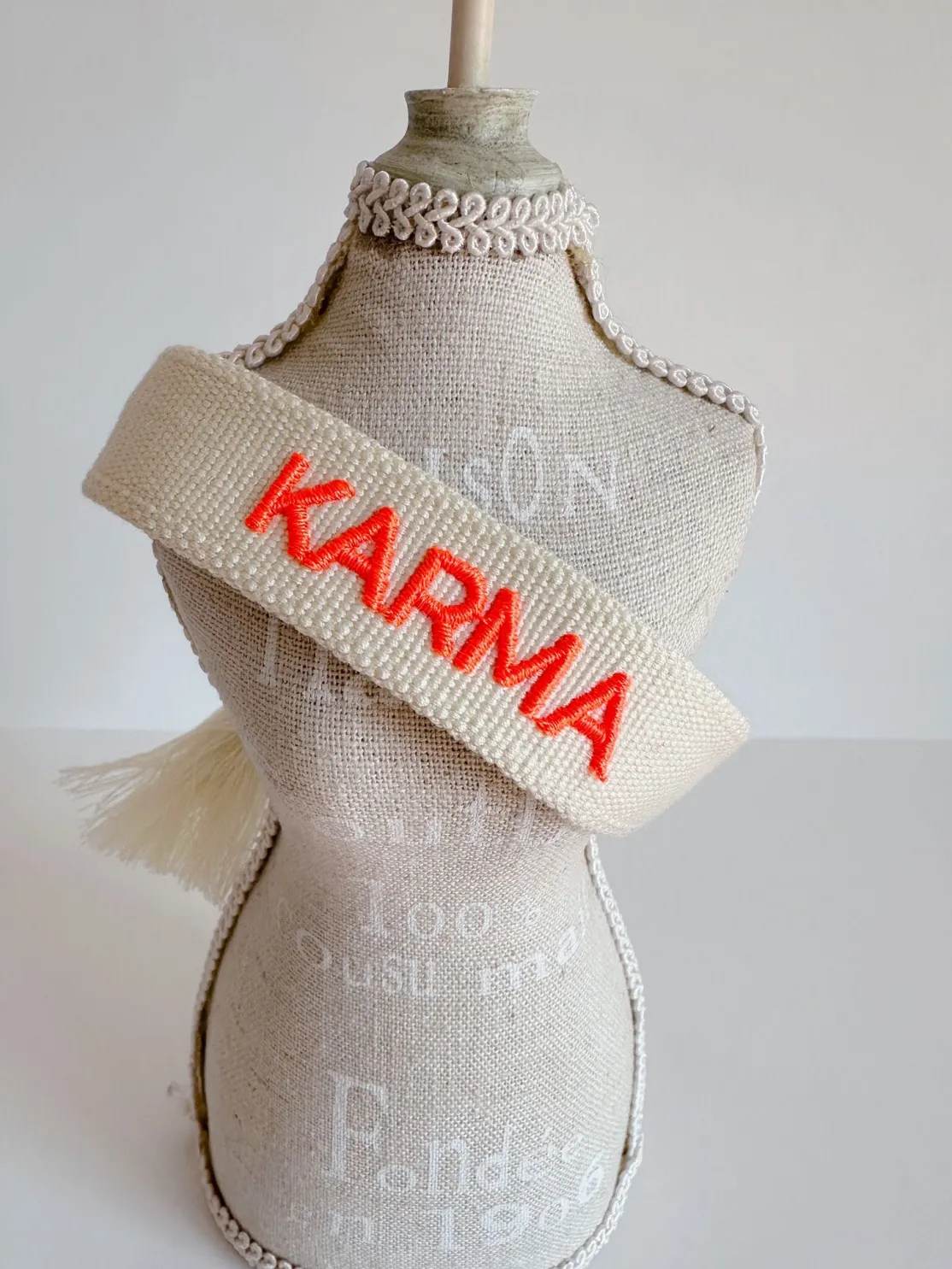 ohrangerie Limited Edition | Orange Stücke<Gewebtes Armband "Karma", creme/neonorange