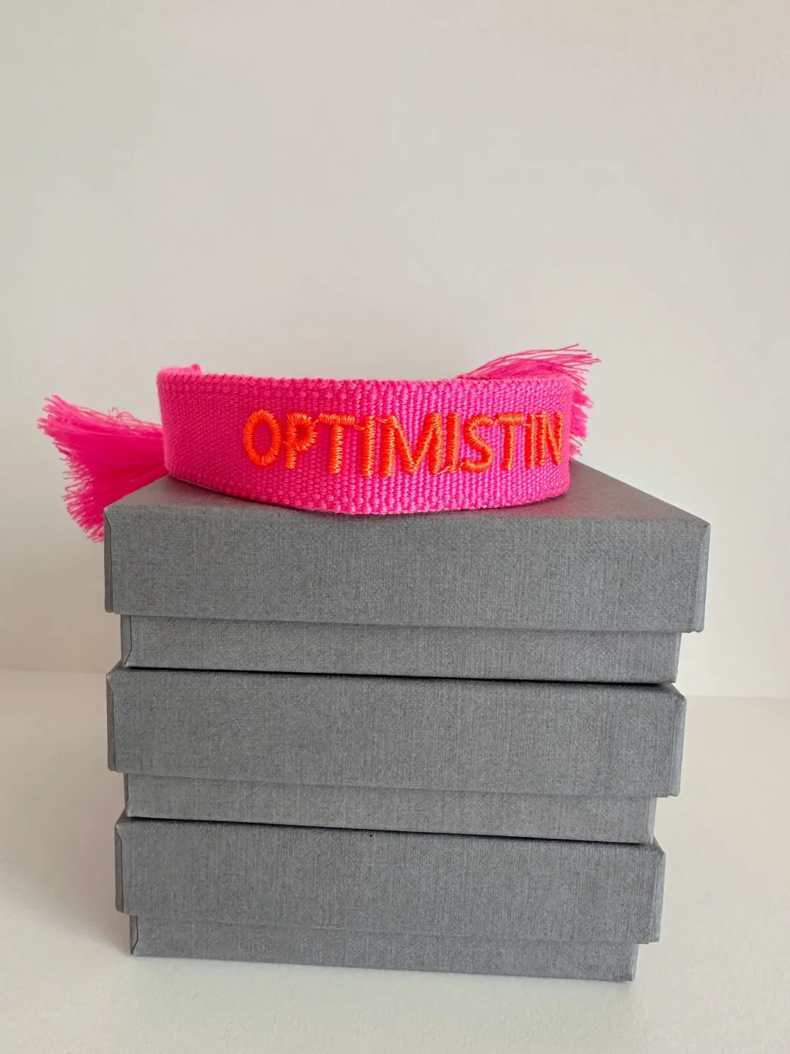 ohrangerie Limited Edition | Pinke Stücke<Gewebtes Armband "Optimistin", neon pink/orange