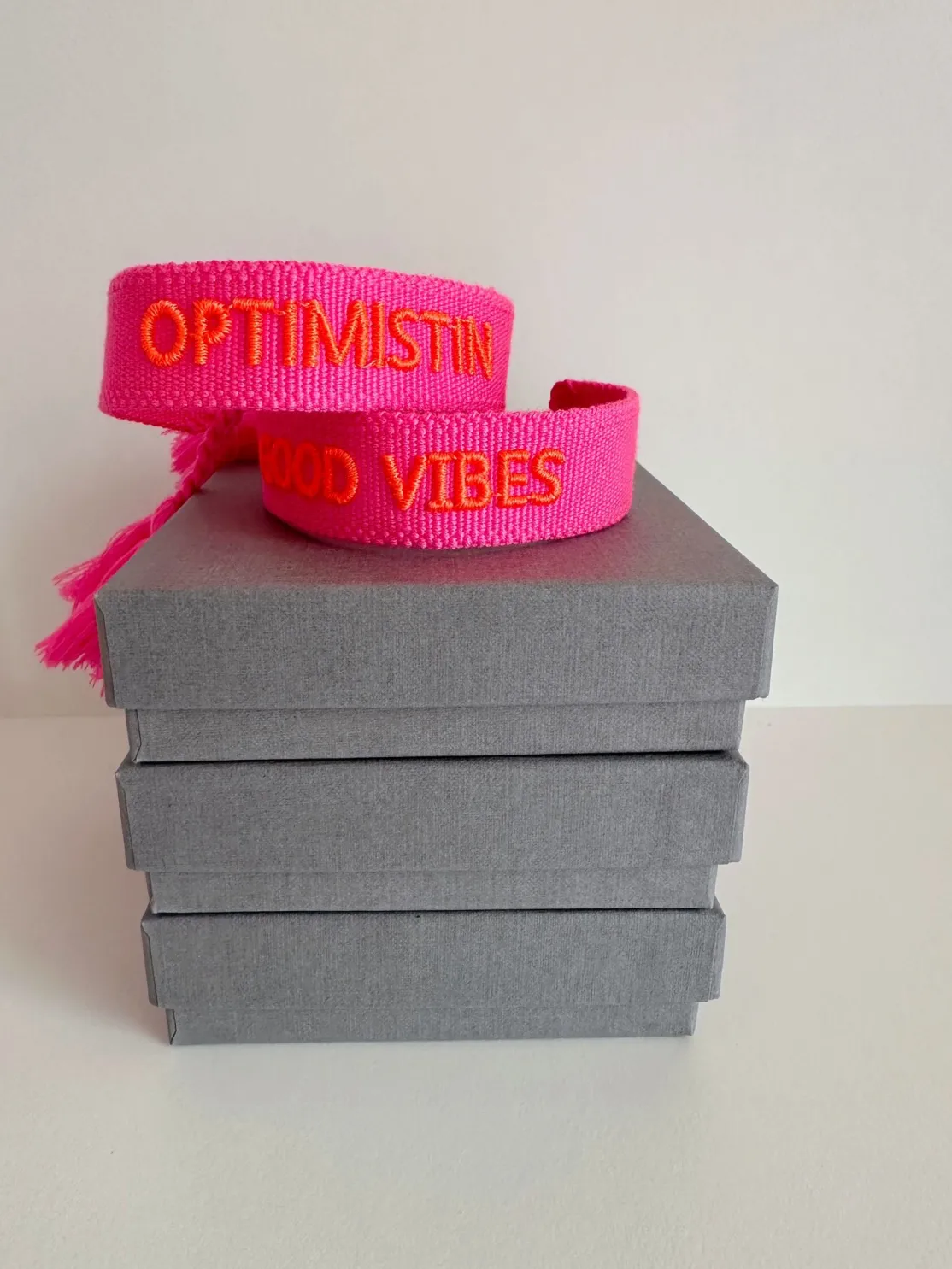 ohrangerie Limited Edition | Pinke Stücke<Gewebtes Armband "Optimistin", neon pink/orange