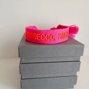 ohrangerie Limited Edition | Pinke Stücke<Gewebtes Armband "Prosecco, Baby", neon pink/orange