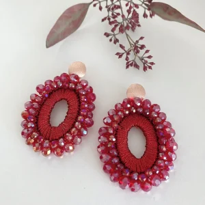 ohrangerie Rosa Stücke | Ohrringe Aus Glaskristallen<Glitzerottilie, rot