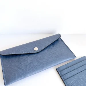 ohrangerie Blaue Stücke | Accessoires<Leder - Geldbörse, taubenblau
