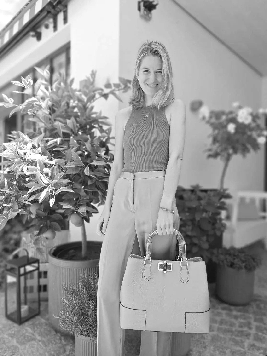 ohrangerie Limited Edition | Erdige Stücke<Ledertasche mit Bambusgriff, cognac