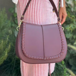ohrangerie Limited Edition | Rosa Stücke<Ledertasche mit Crossbodyriemen, bordeaux