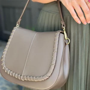 ohrangerie Limited Edition | Erdige Stücke<Ledertasche mit Crossbodyriemen, taupe