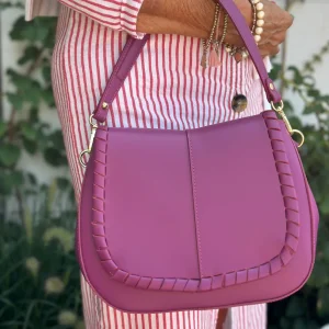 ohrangerie Limited Edition | Lila Stücke<Ledertasche mit Crossbodyriemen, traube