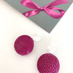 ohrangerie Pinke Stücke | Ohrringe Aus Rochenleder<Ohrringe aus Rochenleder, fuchsia