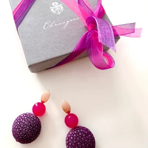 ohrangerie Pinke Stücke | Lila Stücke<Ohrringe aus Rochenleder, lila/pink
