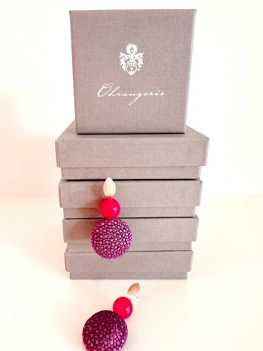 ohrangerie Pinke Stücke | Lila Stücke<Ohrringe aus Rochenleder, lila/pink