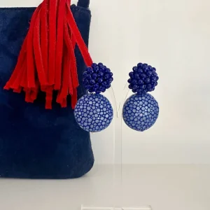 ohrangerie Blaue Stücke | Ohrringe Aus Rochenleder<Ohrringe aus Rochenleder mit Glitzerbeerensteckern, blitzblau