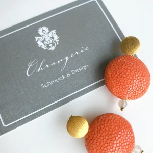 ohrangerie Orange Stücke | Ohrringe Aus Rochenleder<Ohrringe aus Rochenleder, orange