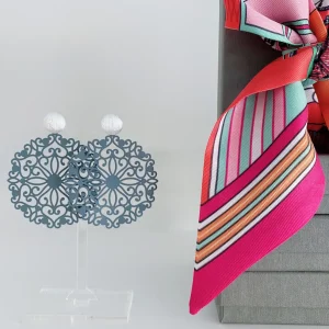 ohrangerie Blaue Stücke | Ohrringe Aus Edelmetall<Orientalische Blätter, rauchblau