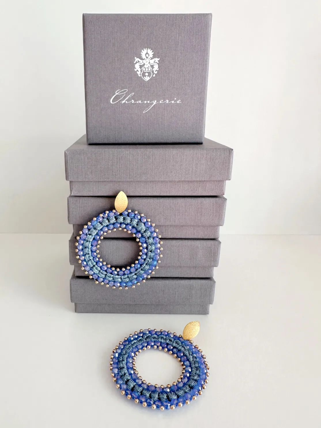 ohrangerie Blaue Stücke | Valentinstag<Orientalische Rose, himmelblau