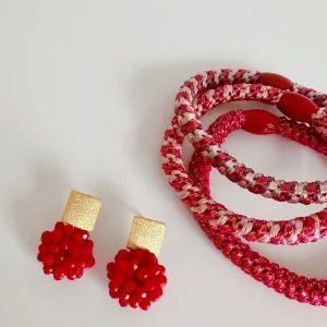 ohrangerie Rosa Stücke | Ohrringe Aus Glaskristallen<Pompons, kirschrot