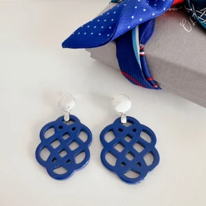 ohrangerie Blaue Stücke | Ohrringe Aus Horn<"Anemone" aus Horn, blitzblau