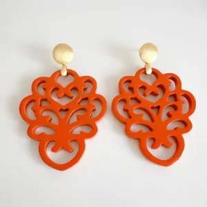 ohrangerie Orange Stücke | Ohrringe Aus Horn<"Butterblume" aus Horn, orange