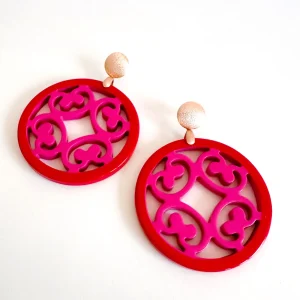 ohrangerie Limited Edition | Rosa Stücke<"Edelrose" aus Horn, rot/pink