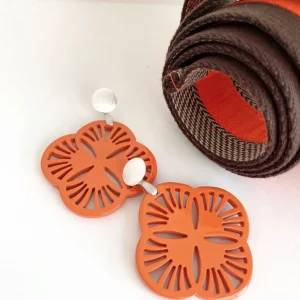 ohrangerie Glückskollektion | Orange Stücke<"Lauras Glück" aus Horn, orange