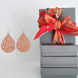 ohrangerie Orange Stücke | Ohrringe Aus Edelmetall<"Orientalische Tropfen" aus Edelmetall, orange