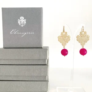 ohrangerie Limited Edition | Pinke Stücke<"Pinke Jade" mit Wappen