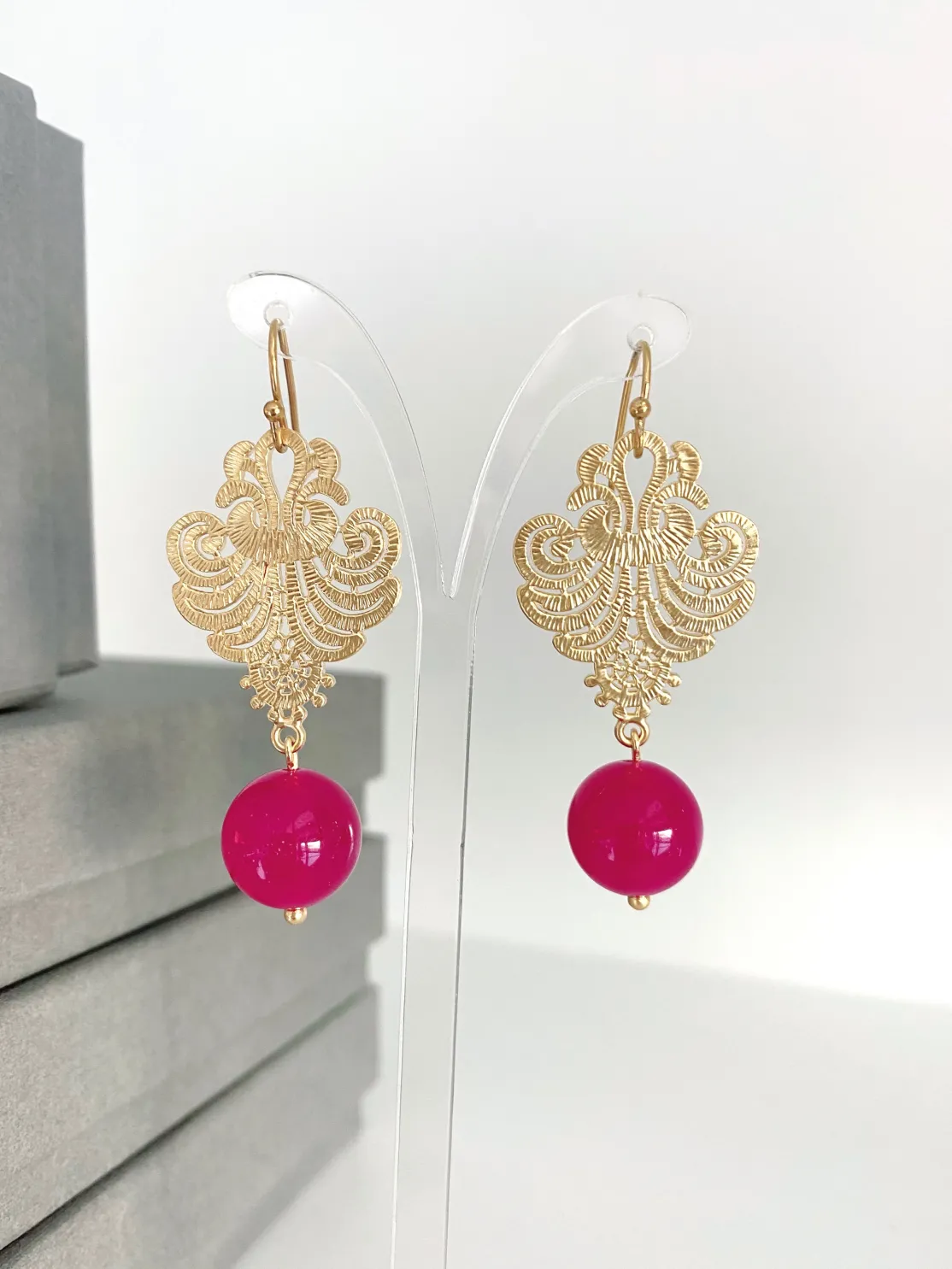 ohrangerie Limited Edition | Pinke Stücke<"Pinke Jade" mit Wappen