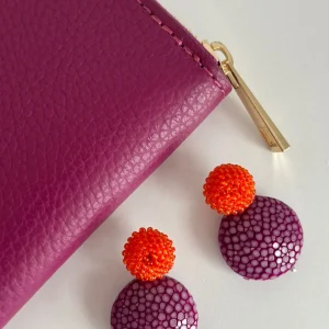 ohrangerie Orange Stücke | Lila Stücke<Rochenleder mit Beerensteckern, orange/fuchsia
