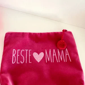 ohrangerie Pinke Stücke | Accessoires<Samttascherl, pink "Beste Mama", groß