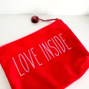 ohrangerie Rosa Stücke | Valentinstag<Samttascherl, rot "Love Inside", klein