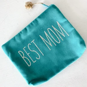 ohrangerie Limited Edition | Türkise Stücke<Samttascherl, türkis "Best Mom", groß