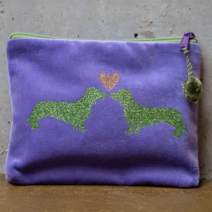 ohrangerie Lila Stücke | Accessoires<Samttascherl, violett "Dackeln", groß