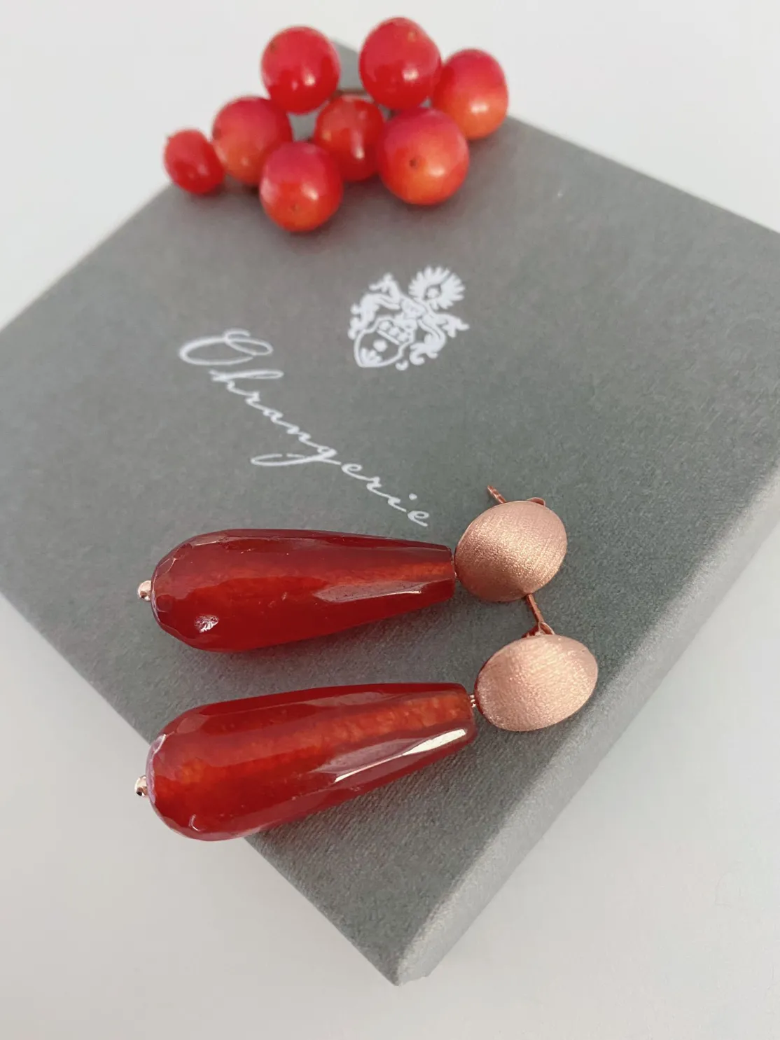 ohrangerie Rosa Stücke | Ohrringe Aus Schmuckstein<Tropfen aus Jade, bordeaux