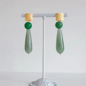 ohrangerie Limited Edition | Grüne Stücke<Tropfen aus Jade mit Achat