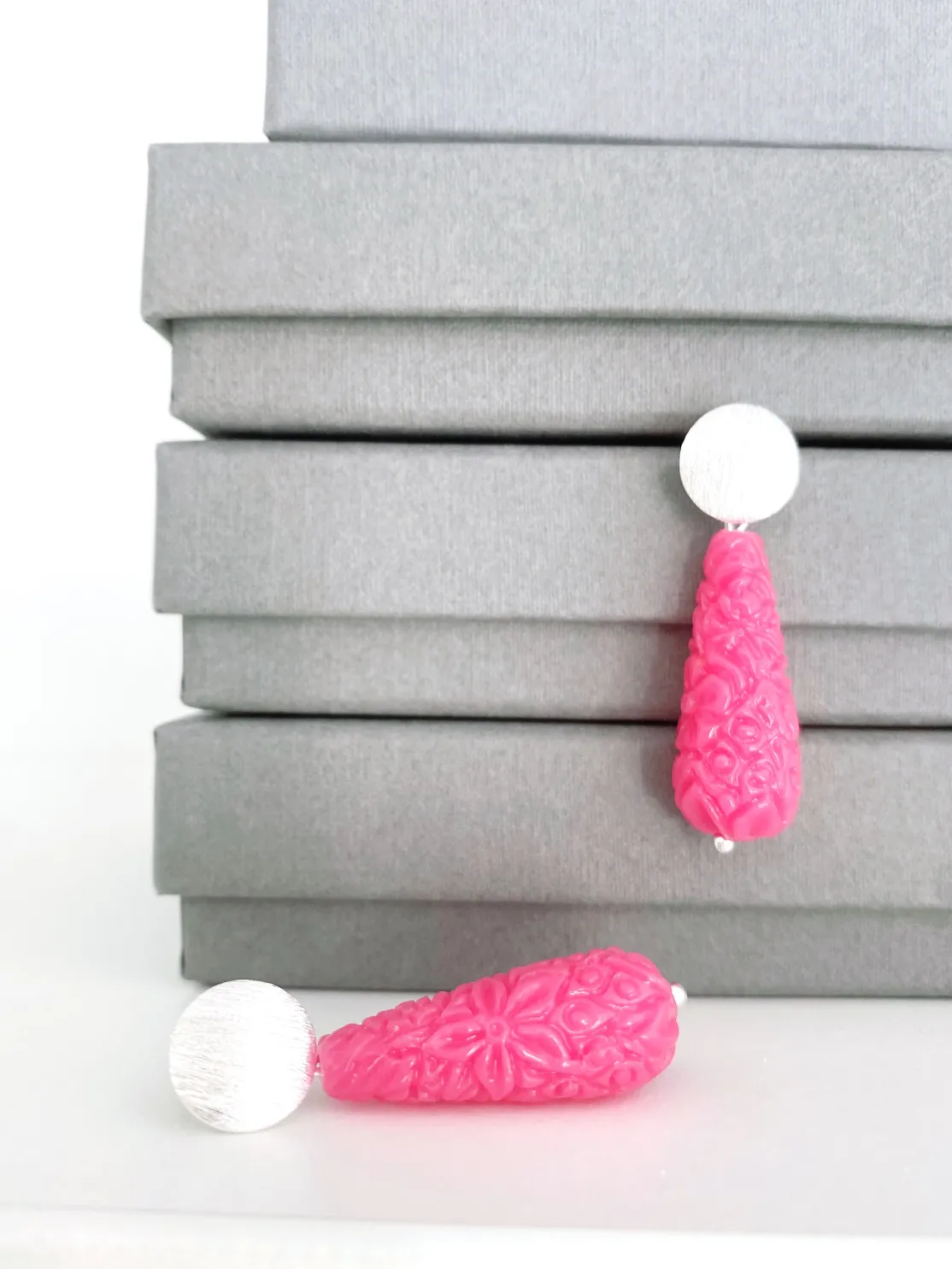 ohrangerie Pinke Stücke | Ohrringe Aus Kunstharz<Tropfen, pink